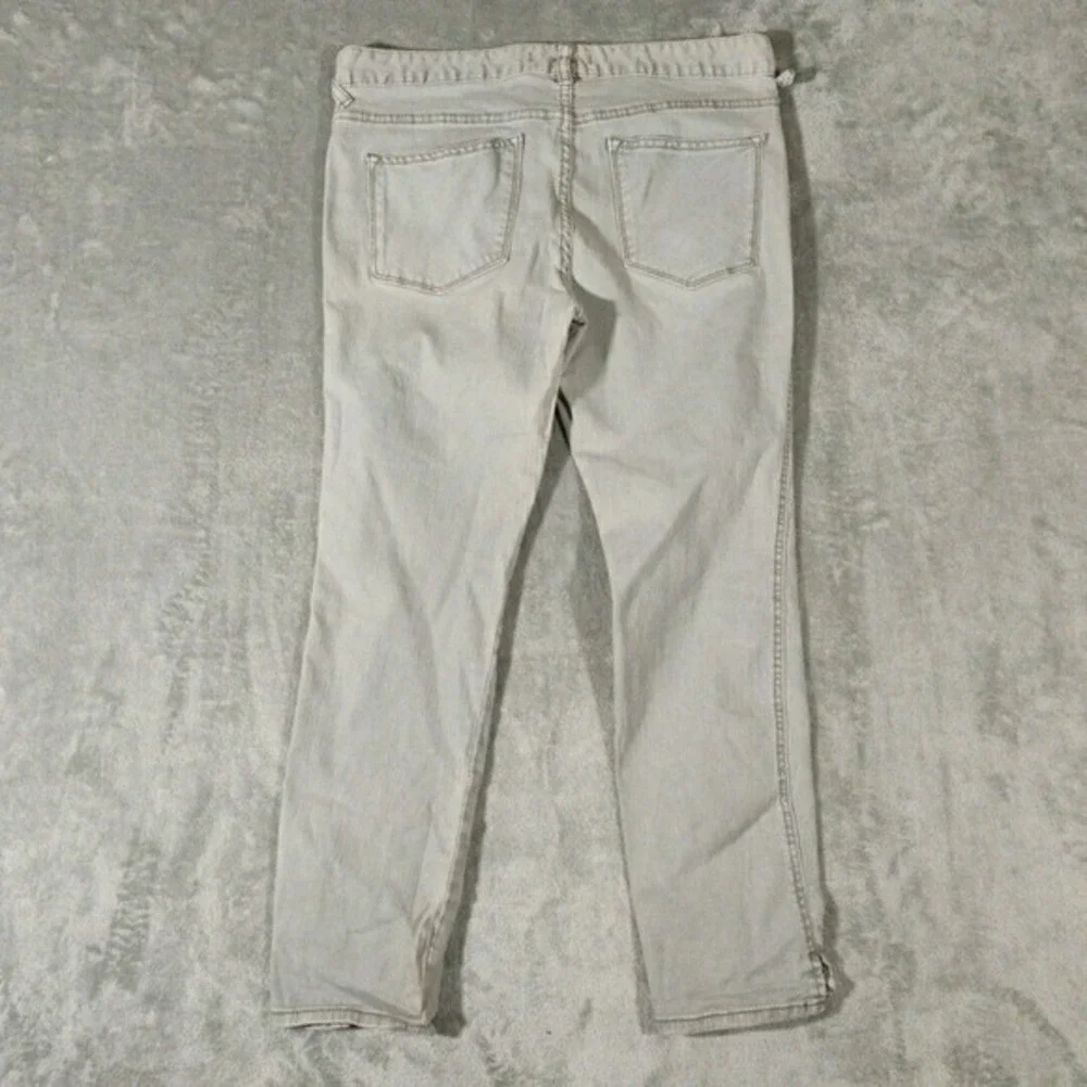 Free People Jeans Womens 30 X 26 Gray Distressed Straight Bikercore‎